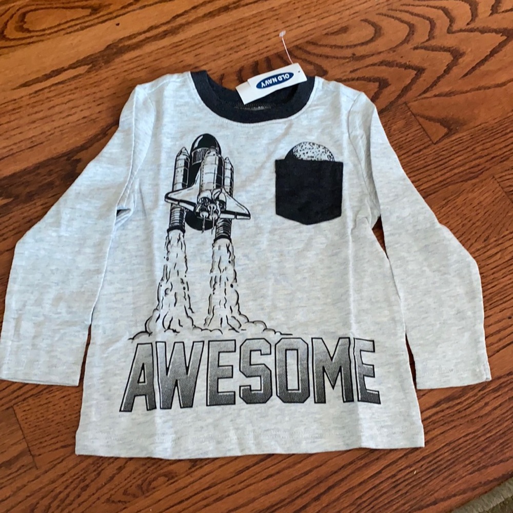 Boys long sleeve rocket tee